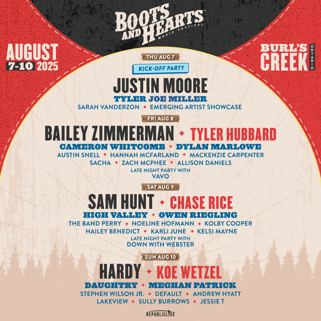 boots and hearts lineup poster