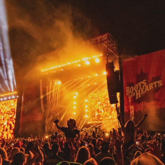 Photo of the main stage at Boots and Hearts Music Festival