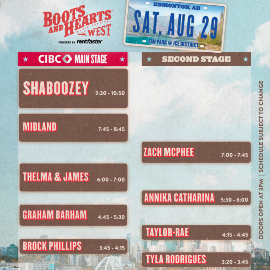 saturday set times